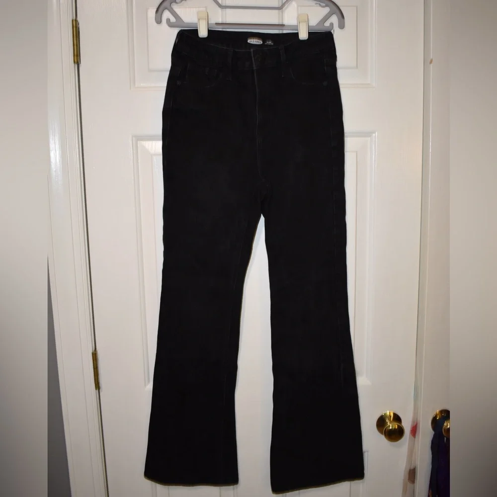Old Navy Flare Extra High Rise Black Jeans - Picture 1 of 4